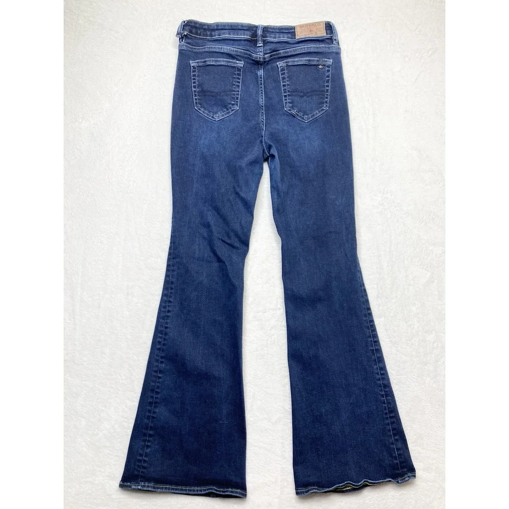 Buffalo Jeans Womens 30 Blue Joplin High Rise Flare Whiskers Retro David‎ Bitton